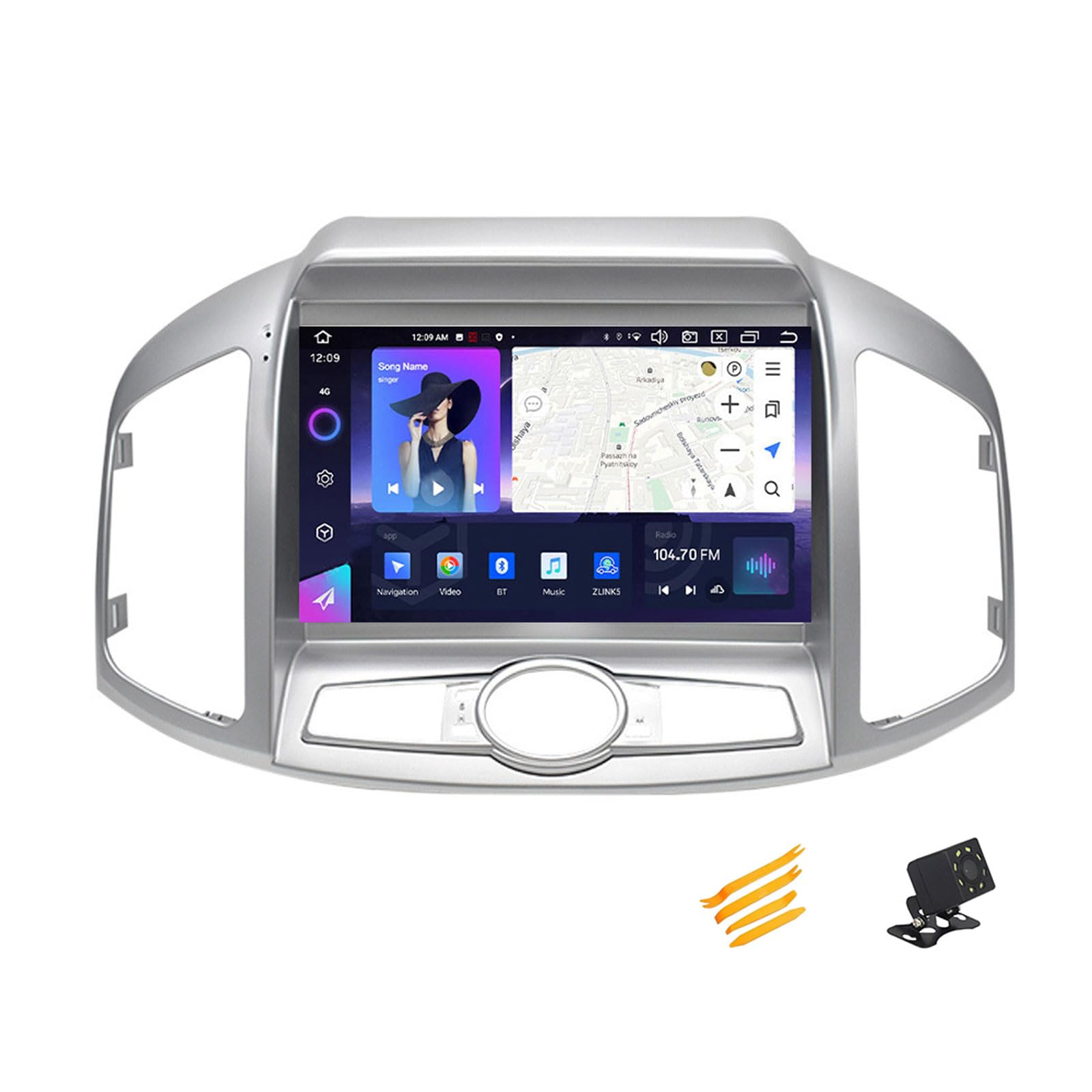 Android 13 Autoradio Bluetooth 2 DIN Kompatibel Mit Chevrolet Captiva 2012~2017 Autoradio Touchscreen 9 Zoll QLED-Display Mit Car Play Android Auto Navigation Radio FM RDS SWC,8 Core NF3 2G+32G von MBTSQOIO