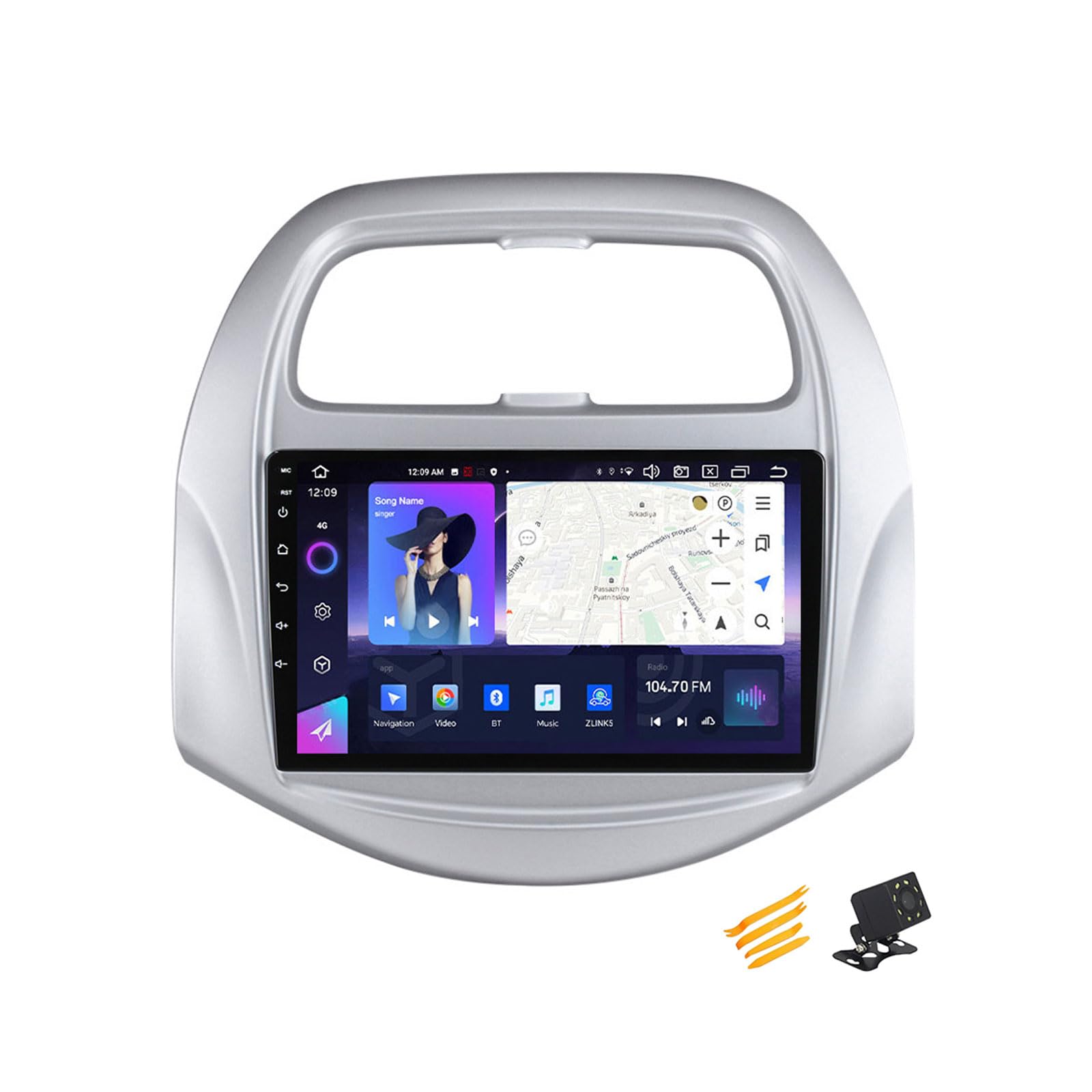 Android 13 Autoradio Bluetooth 2 DIN Kompatibel Mit Chevrolet Spark Beat 2018~20 Autoradio Touchscreen 9 Zoll QLED-Display Mit Car Play Android Auto Navigation Radio FM RDS SWC,8 Core NF6 8G+128G von MBTSQOIO