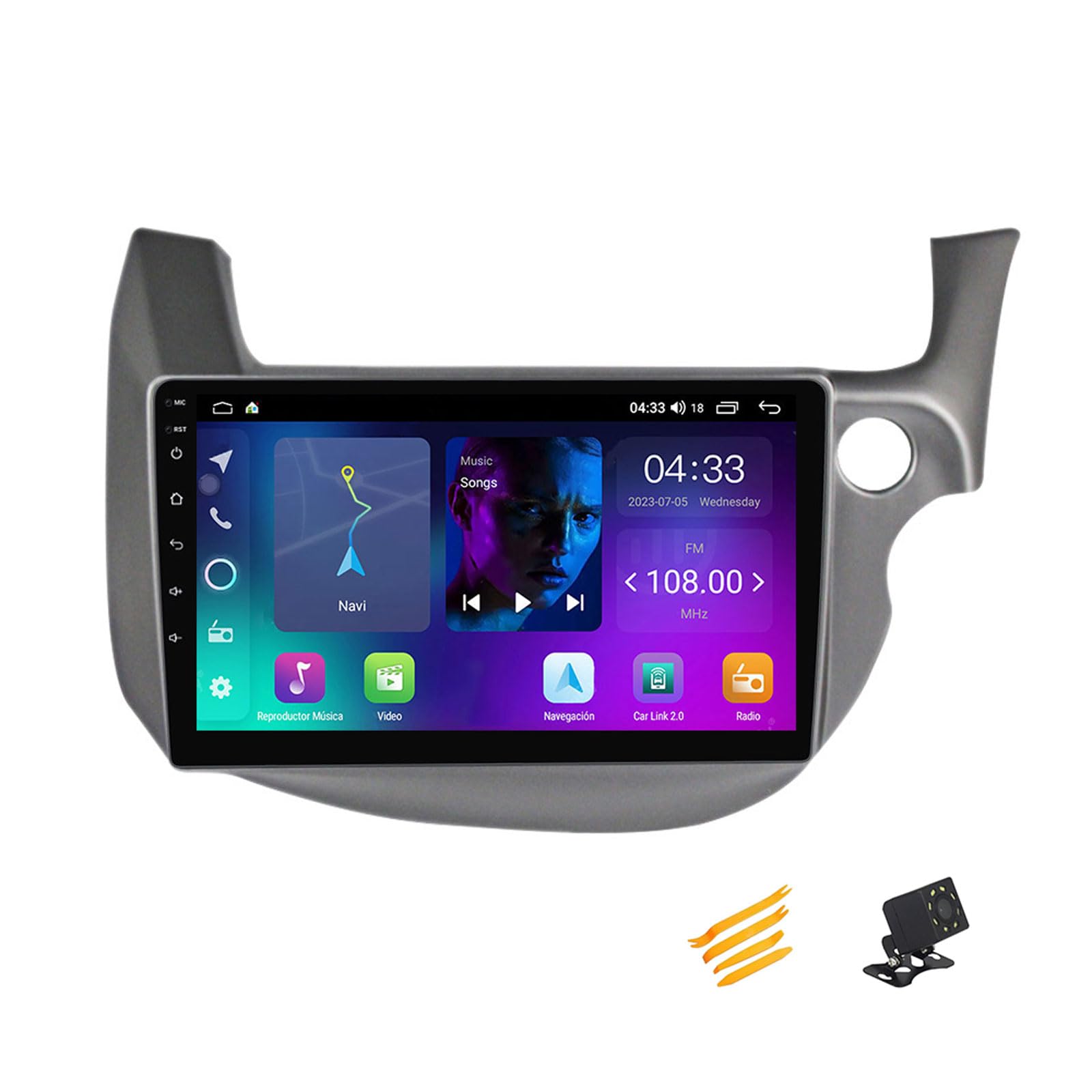 Android 13 Autoradio Bluetooth 2 DIN Kompatibel Mit Honda Jazz Fit 2007~2014 Autoradio Touchscreen 9 Zoll QLED-Display Mit Car Play Android Auto Navigation Radio FM RDS SWC,B,4 Core NF1 1G+32G von MBTSQOIO