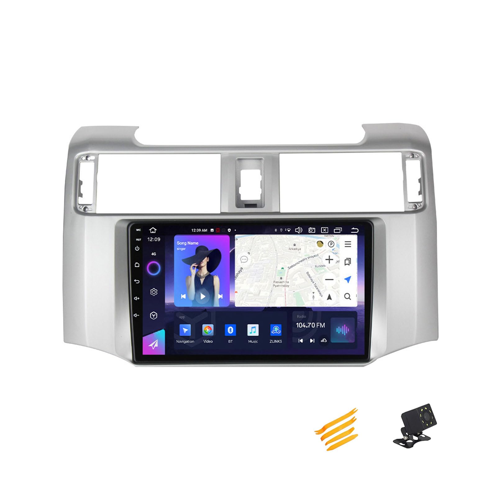 Android 13 Autoradio Bluetooth 2 DIN Kompatibel Mit Toyota 4Runner 2009~2017 Autoradio Touchscreen 9 Zoll QLED-Display Mit Car Play Android Auto Navigation Radio FM RDS SWC,8 Core NF6 8G+128G von MBTSQOIO