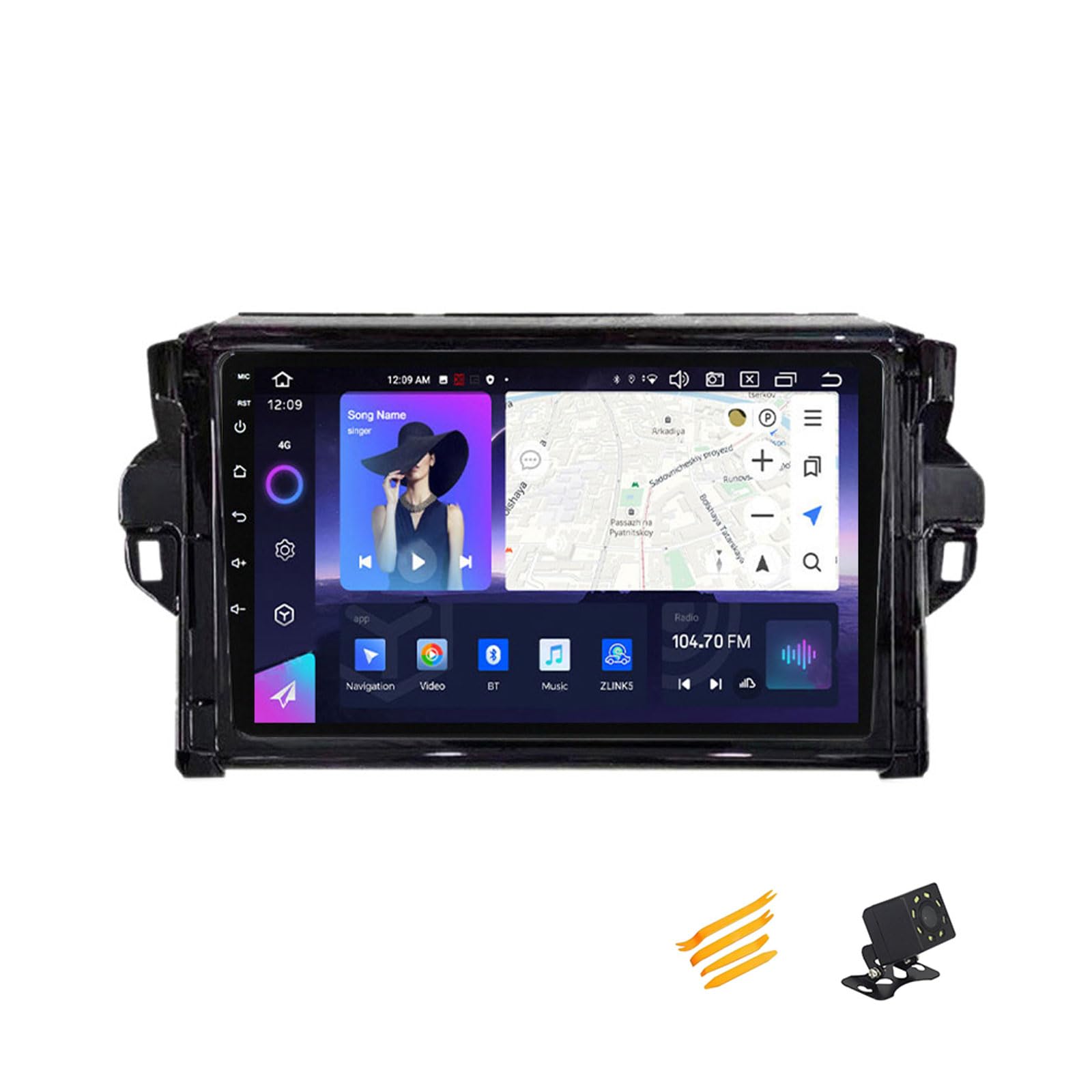 Android 13 Autoradio Bluetooth 2 DIN Kompatibel Mit Toyota Fortuner 2015~2020 Autoradio Touchscreen 9 Zoll QLED-Display Mit Car Play Android Auto Navigation Radio FM RDS SWC,8 Core NF3 2G+32G von MBTSQOIO