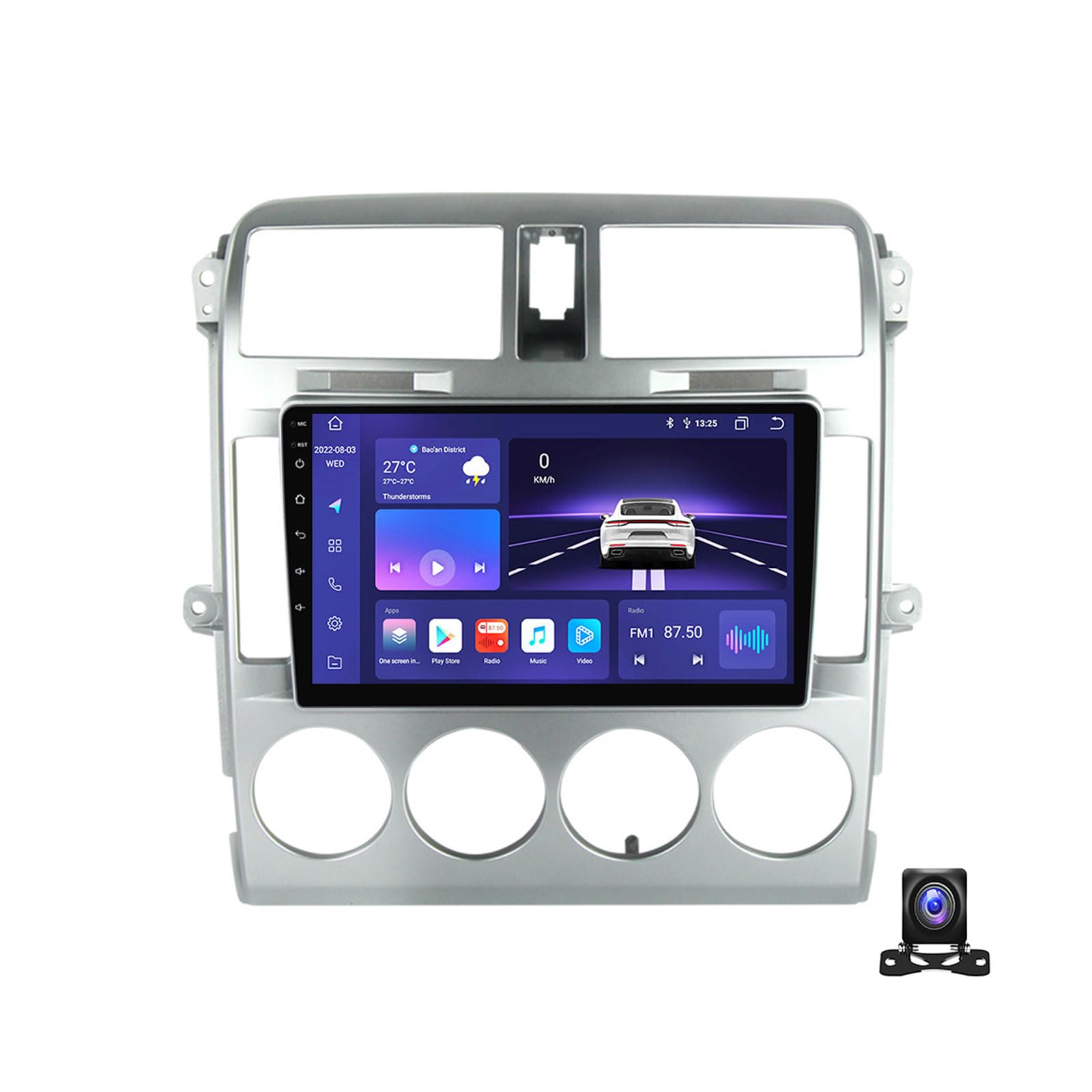 MBTSQOIO 9 Zoll Android 13 Autoradio Kompatibel Mit KIA Carnival 2002~2006 Bluetooth 2 DIN Autoradio Kompatibel Mit Carplay Android Auto, Navigation, Lenkradsteuerung, Rückfahrkamera,M300S 4G+32G von MBTSQOIO