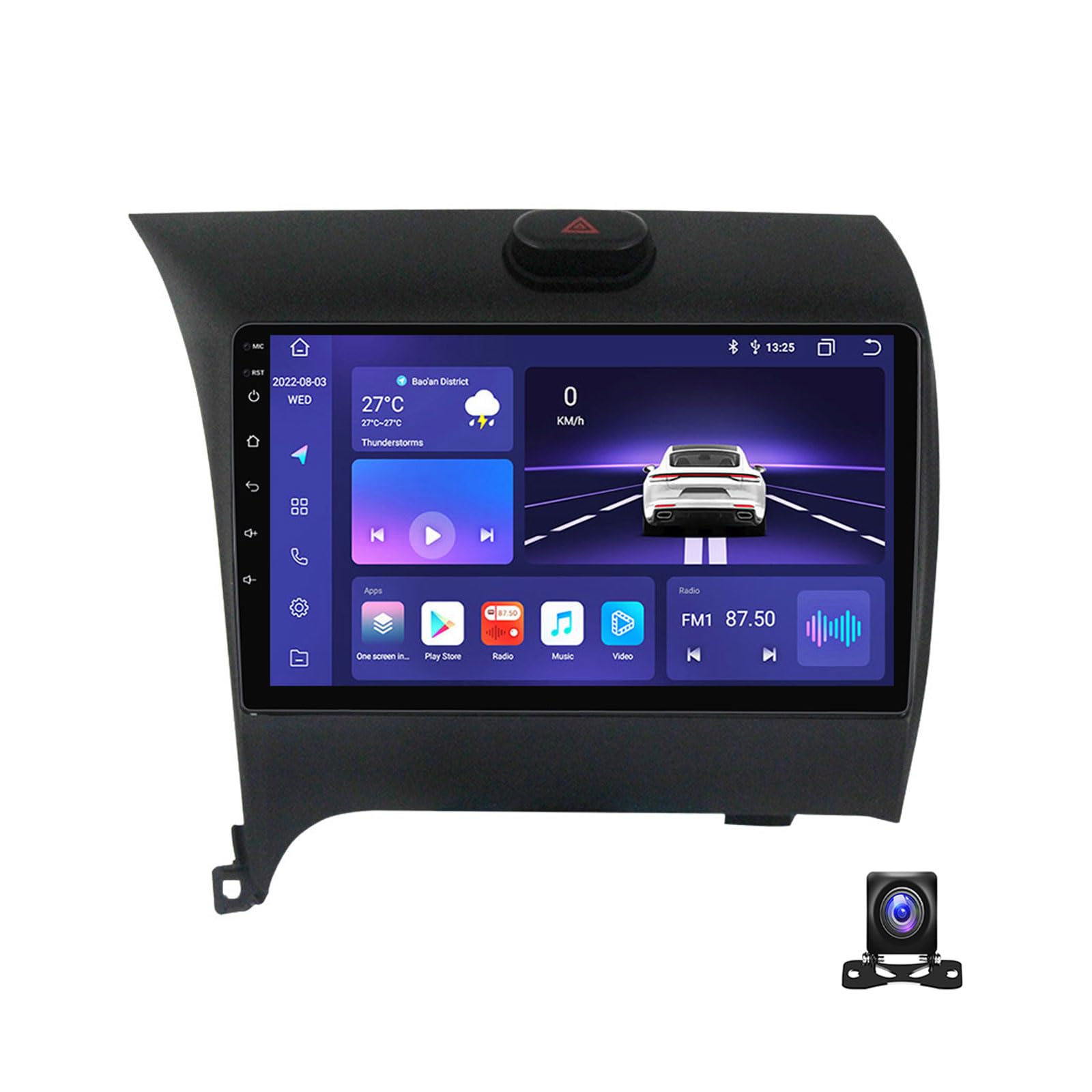 MBTSQOIO 9 Zoll Autoradio Doppel DIN Stereo Kompatibel Mit KIA Cerato 2013~2017 Auto Multimedia Navigation Kompatibel Mit Carplay, Android Auto, 4G, FM RDS, SWC, DSP, Rückfahrkamera,M800S 8G+256G von MBTSQOIO