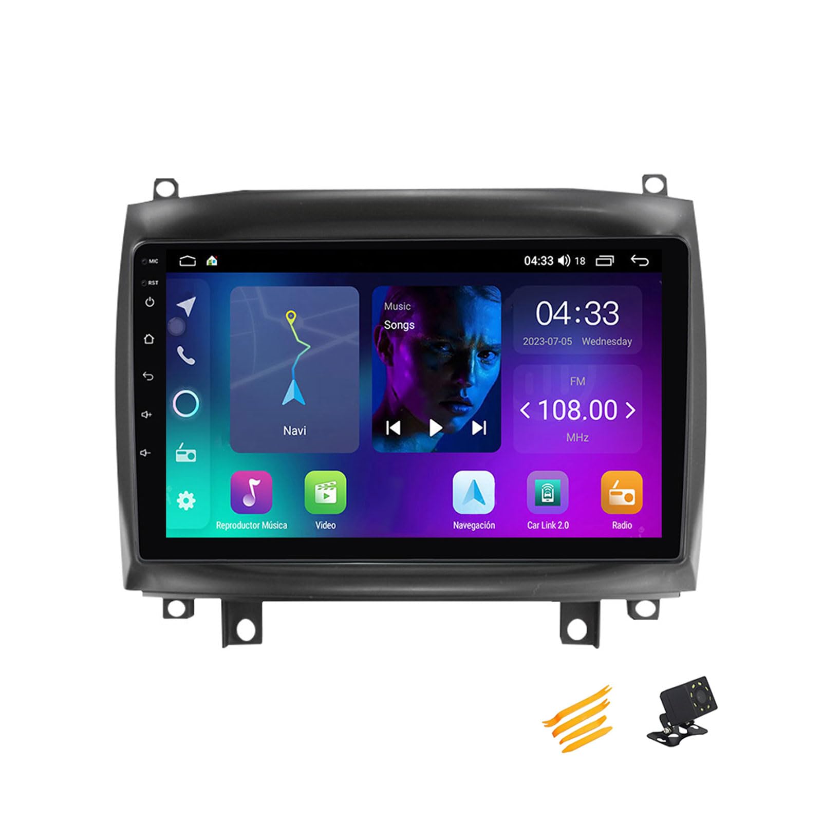 MBTSQOIO Android 13 Autoradio Bluetooth 2 DIN Kompatibel Mit Cadillac Cts 2003~2007 Autoradio Touchscreen 9 Zoll QLED-Display Mit Car Play Android Auto Navigation Radio FM RDS SWC,4 Core NF1 1G+32G von MBTSQOIO