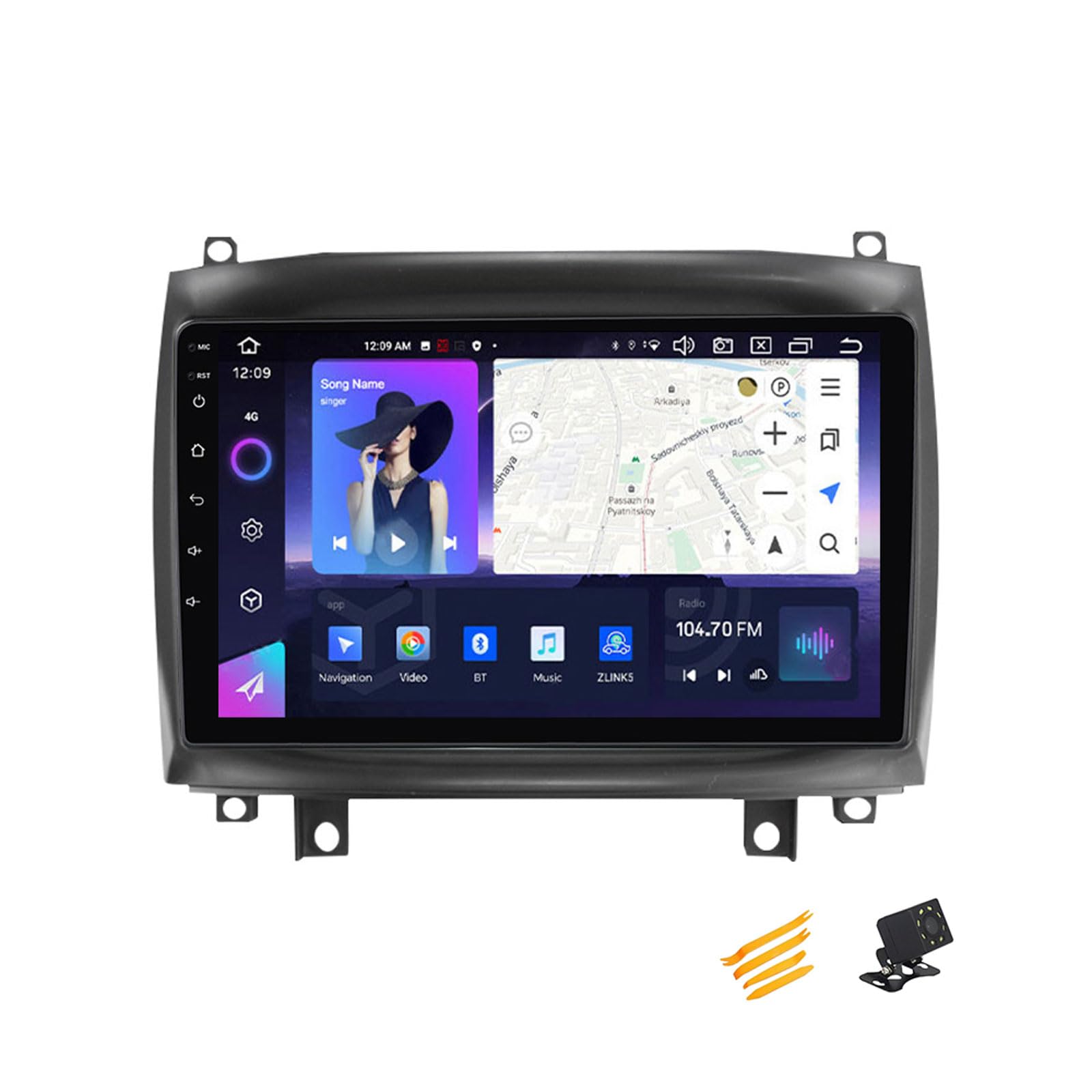 MBTSQOIO Android 13 Autoradio Bluetooth 2 DIN Kompatibel Mit Cadillac Cts 2003~2007 Autoradio Touchscreen 9 Zoll QLED-Display Mit Car Play Android Auto Navigation Radio FM RDS SWC,8 Core NF3 2G+32G von MBTSQOIO