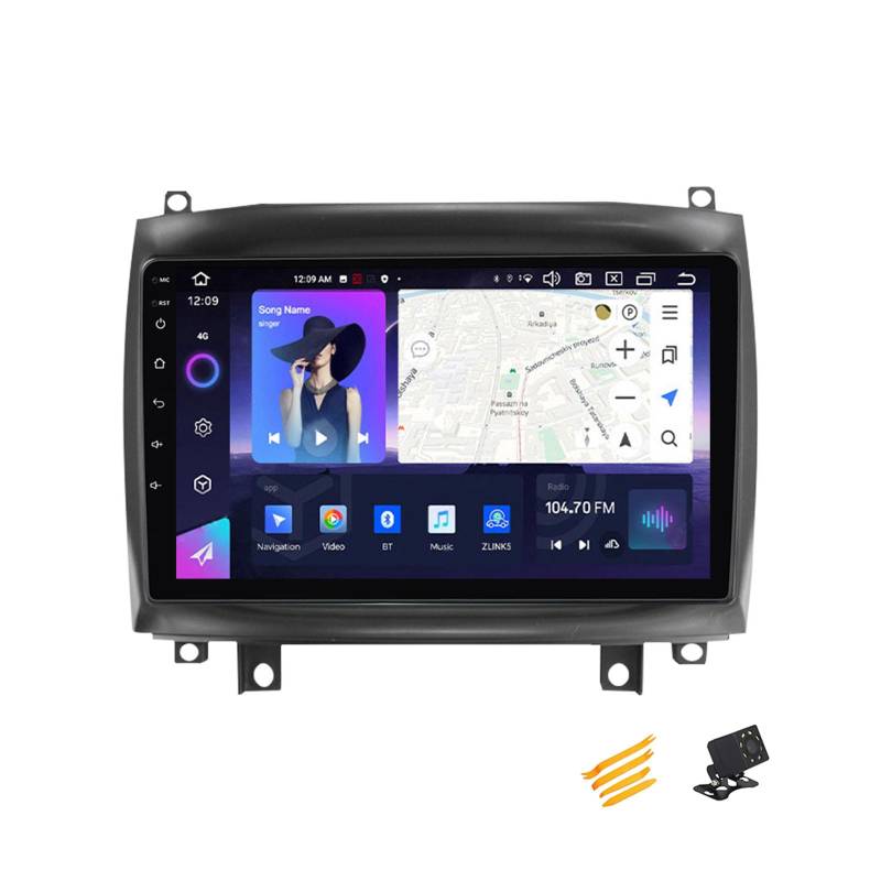 MBTSQOIO Android 13 Autoradio Bluetooth 2 DIN Kompatibel Mit Cadillac Cts 2003~2007 Autoradio Touchscreen 9 Zoll QLED-Display Mit Car Play Android Auto Navigation Radio FM RDS SWC,8 Core NF6 8G+128G von MBTSQOIO