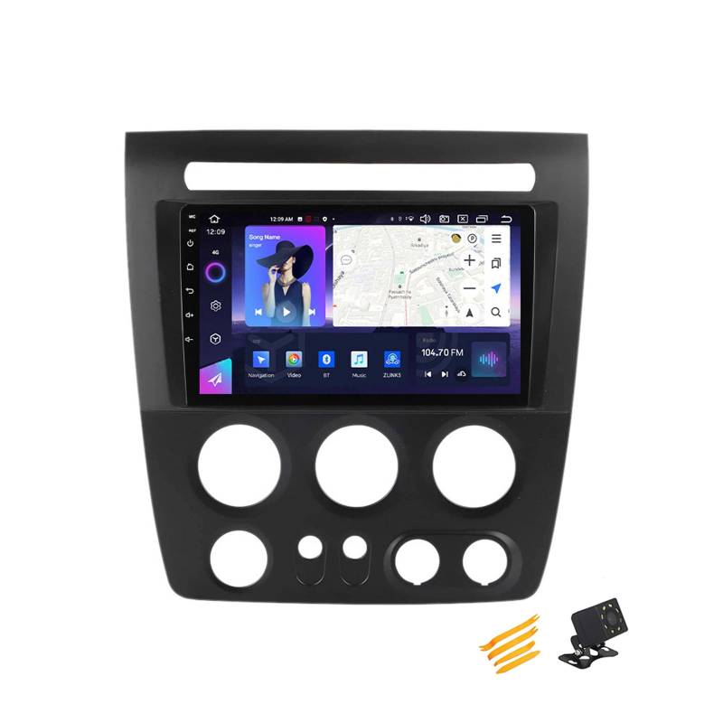 MBTSQOIO Android 13 Autoradio Bluetooth 2 DIN Kompatibel Mit Hummer H3 2005~2010 Autoradio Touchscreen 9 Zoll QLED-Display Mit Car Play Android Auto Navigation Radio FM RDS SWC,8 Core NF3 2G+32G von MBTSQOIO