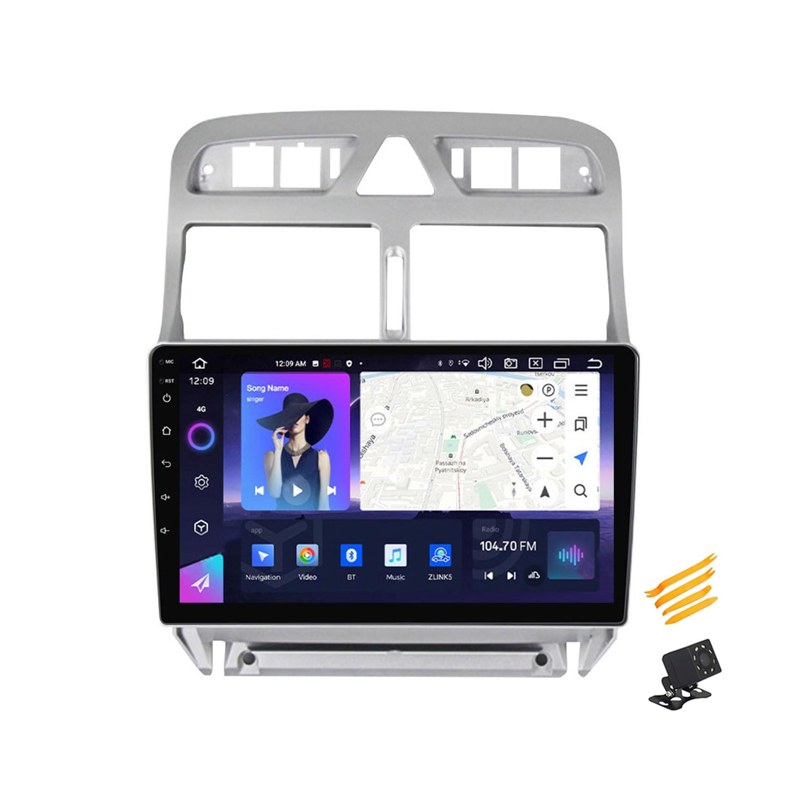 MBTSQOIO Android 13 Autoradio Bluetooth 2 DIN Kompatibel Mit Peugeot 307 2001~2008 Autoradio Touchscreen 9 Zoll QLED-Display Mit Car Play Android Auto Navigation Radio FM RDS SWC,8 Core NF7 8G+256G von MBTSQOIO