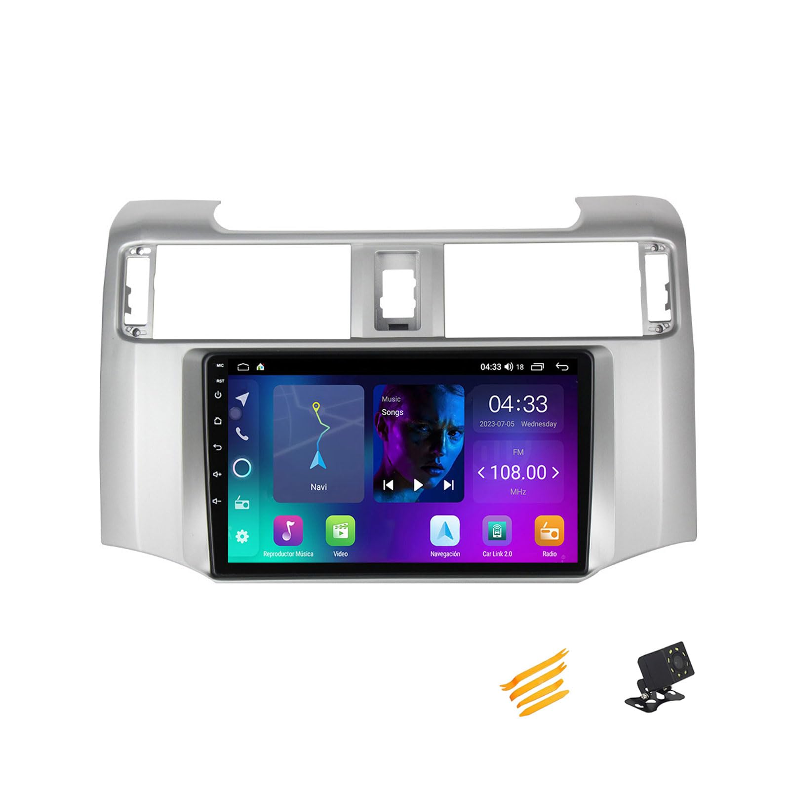 MBTSQOIO Android 13 Autoradio Bluetooth 2 DIN Kompatibel Mit Toyota 4Runner 2009~2017 Autoradio Touchscreen 9 Zoll QLED-Display Mit Car Play Android Auto Navigation Radio FM RDS SWC,4 Core NF2 2G+32G von MBTSQOIO