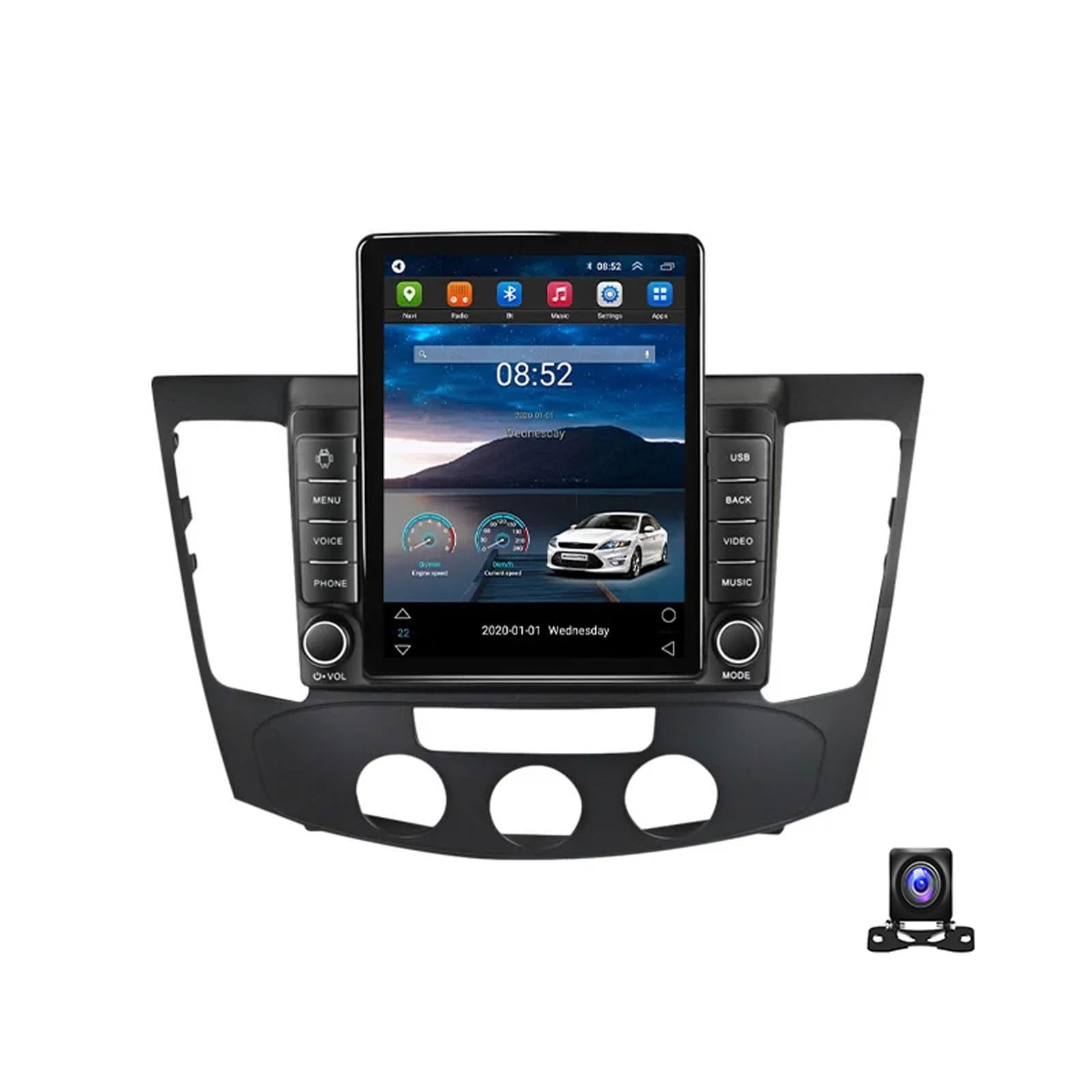 MBTSQOIO Android 13 Autoradio Bluetooth 2 Din Mit 9.7 Zoll Bildschirm Kompatibel mit Hyundai Sonata NF 2009 Mit Navi Multimedia MP5 Player Mit AHD Rückfahrkamera/RDS/DSP/Car-Play,A,TS100 von MBTSQOIO