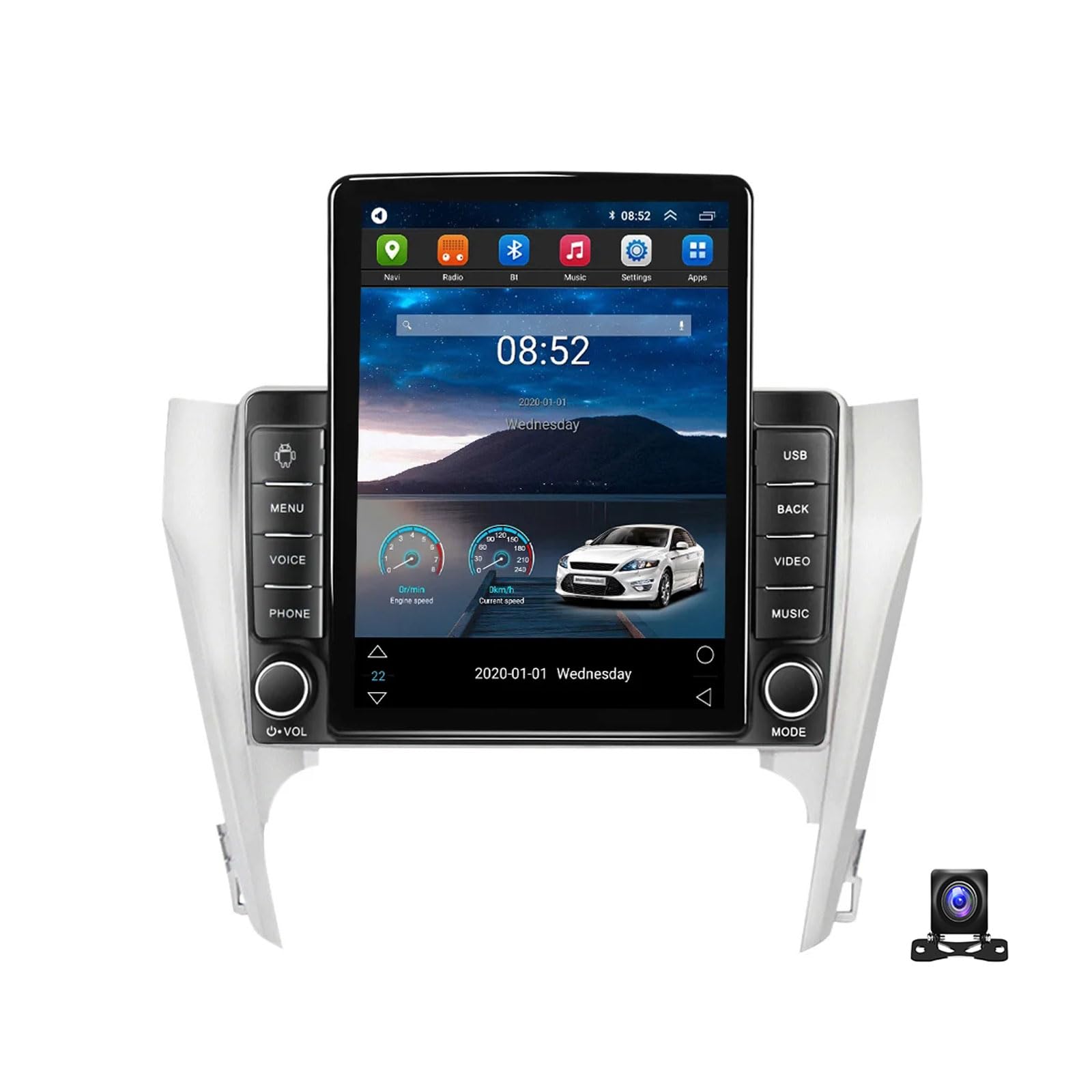 MBTSQOIO Android 13 Autoradio Bluetooth 2 Din Mit 9.7 Zoll Bildschirm Kompatibel mit Toyota Camry 7 XV 50 55 Mit Navi Multimedia MP5 Player Mit AHD Rückfahrkamera/RDS/DSP/Car-Play,TS800 von MBTSQOIO