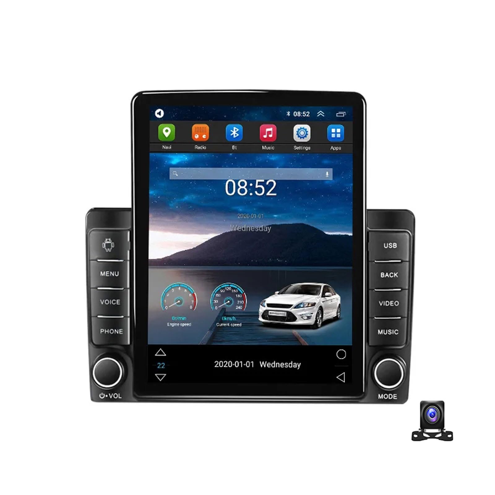 MBTSQOIO Android 13 Autoradio Bluetooth 2 Din Mit 9.7 Zoll Bildschirm Kompatibel mit Toyota Etios Mit Navi Multimedia MP5 Player Mit AHD Rückfahrkamera/RDS/DSP/Car-Play,TS800 von MBTSQOIO