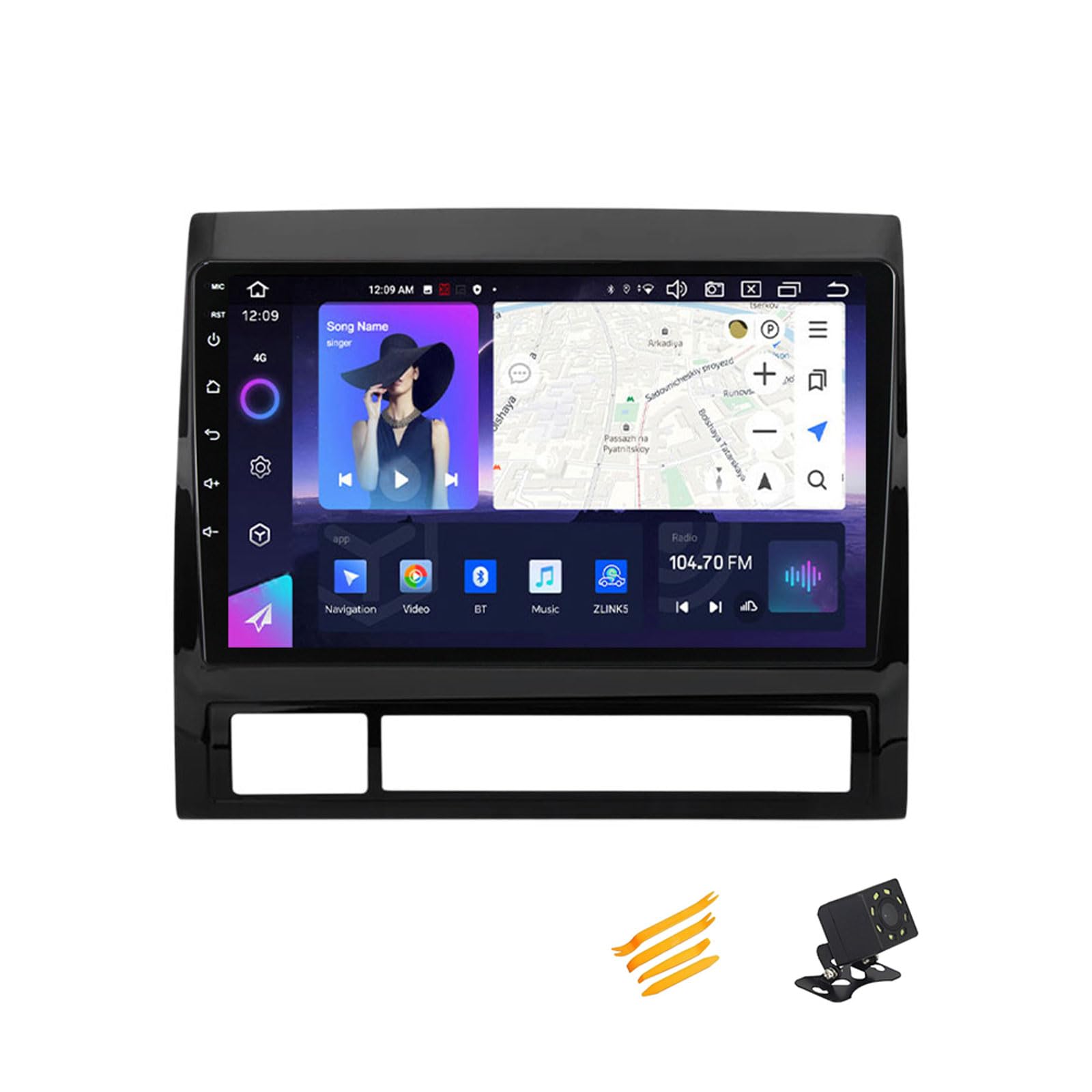 MBTSQOIO Doppel DIN Radio Mit Navi 9 Zoll Touchscreen 2 Din Autoradio MP5 Player Für Toyota Tacoma Hilux 2005~2013 Unterstützt BT, Radio FM/RDS, DSP, Carplay/Auto, Lenkradsteuerung,8 Core NF4 4G+64G von MBTSQOIO