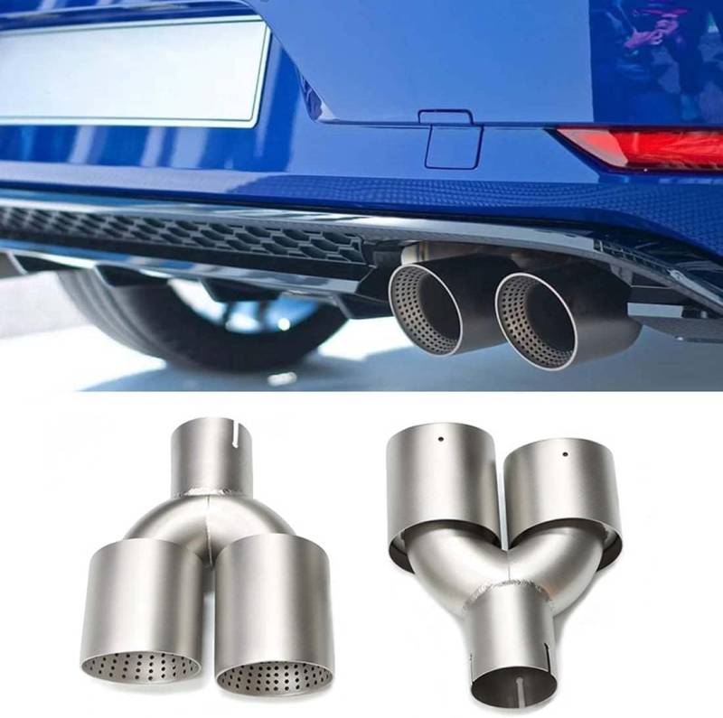 Endstuck Auspuff für Golf R MK7 GTI, Auspuffblenden Edelstahl Auto Endstück Endschalldämpfer Spitze Endrohrblende,Id65mm von MCDA