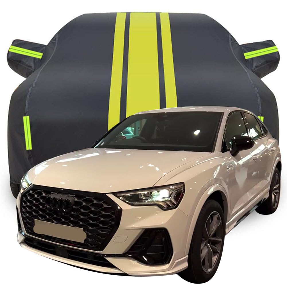 Vollgarage Autoabdeckung für Audi Q3 Sportback 2023 2024 2025, Wasserdicht/Kratzfest/Uv-Schutz Autoplanen Garagen Hagelschutzplane,Yellow von MCDA