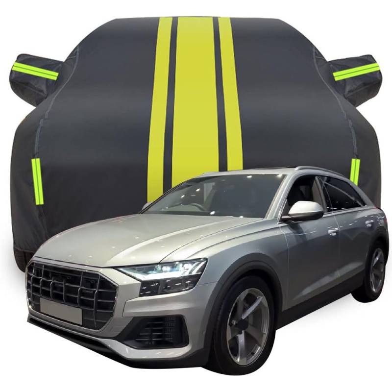 Vollgarage Autoabdeckung für Audi Q8 55 TFSI Quattro 2023 2024 2025, Wasserdicht/Kratzfest/Uv-Schutz Autoplanen Garagen Hagelschutzplane,Yellow von MCDA