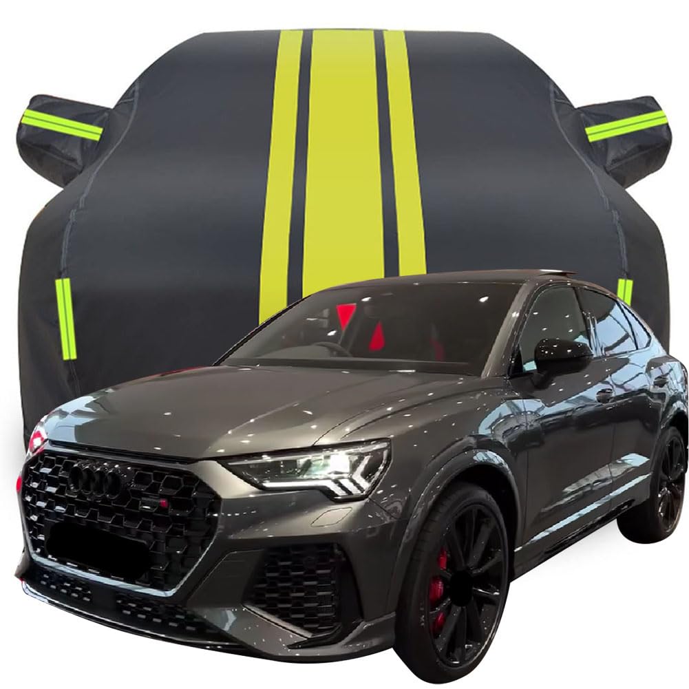 Vollgarage Autoabdeckung für Audi RS Q3 Sportback 2023 2024 2025, Wasserdicht/Kratzfest/Uv-Schutz Autoplanen Garagen Hagelschutzplane,Yellow von MCDA