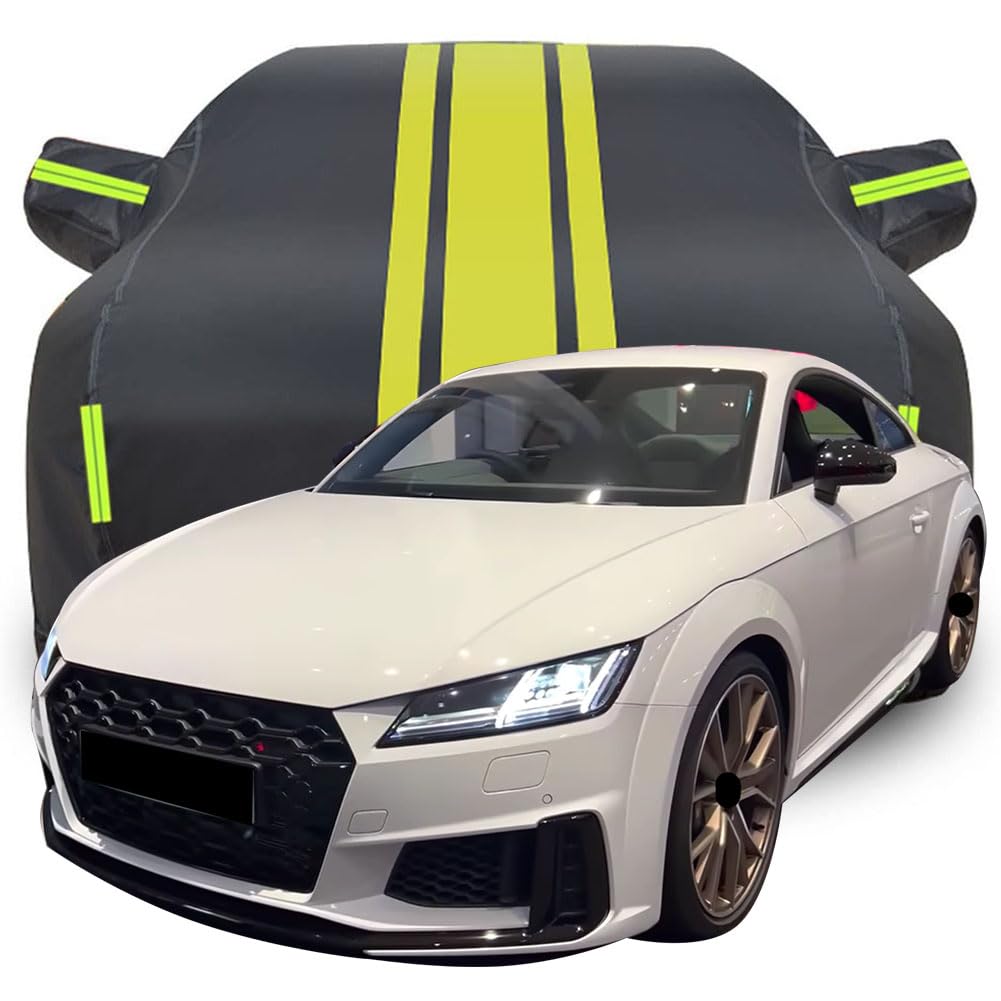 Vollgarage Autoabdeckung für Audi TTS Coupé Quattro 2023 2024 2025, Wasserdicht/Kratzfest/Uv-Schutz Autoplanen Garagen Hagelschutzplane,Yellow von MCDA