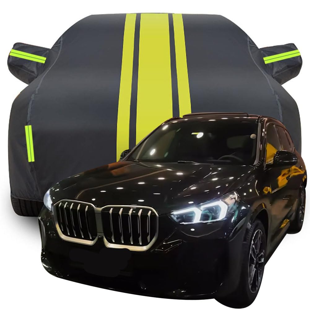 Vollgarage Autoabdeckung für BMW X1 SUV 2023 2024 2025, Wasserdicht/Kratzfest/Uv-Schutz Autoplanen Garagen Hagelschutzplane,Yellow von MCDA