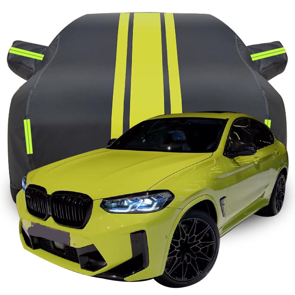 Vollgarage Autoabdeckung für BMW X4M Competition, Wasserdicht/Kratzfest/Uv-Schutz Autoplanen Garagen Hagelschutzplane,Yellow von MCDA