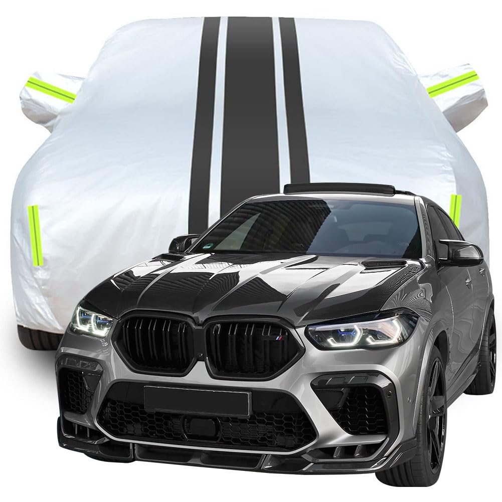 Vollgarage Autoabdeckung für BMW X6 M Competition Larte Design 2023 2024 2025, Wasserdicht/Kratzfest/Uv-Schutz Autoplanen Garagen Hagelschutzplane,Black von MCDA