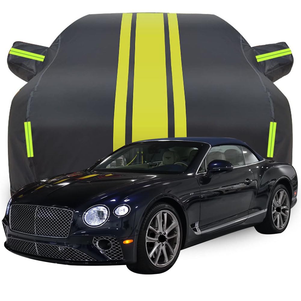 Vollgarage Autoabdeckung für Bentley Continental GT Convertible 2022 2023 2024 2025, Wasserdicht/Kratzfest/Uv-Schutz Autoplanen Garagen Hagelschutzplane,Yellow von MCDA