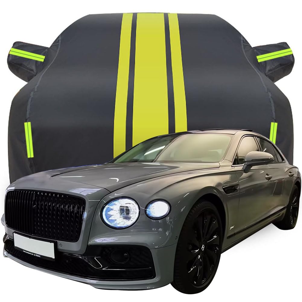 Vollgarage Autoabdeckung für Bentley Flying Spur 2023 2024 2025, Wasserdicht/Kratzfest/Uv-Schutz Autoplanen Garagen Hagelschutzplane,Yellow von MCDA