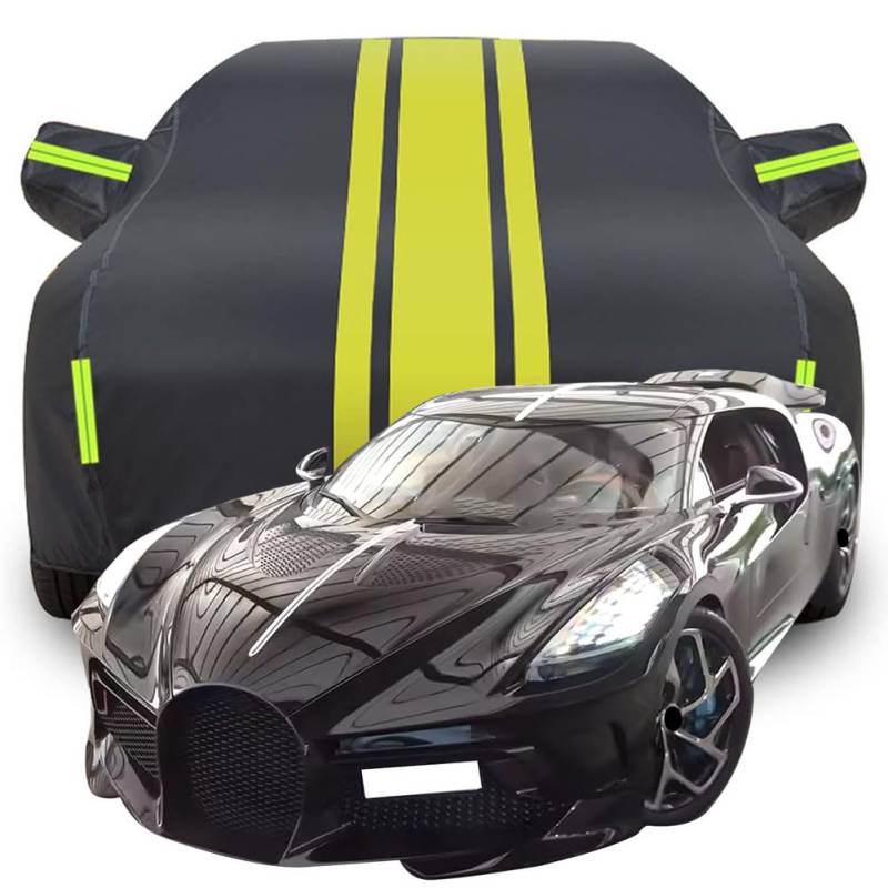 Vollgarage Autoabdeckung für Bugatti La Voiture Noire Casual Shooting, Wasserdicht/Kratzfest/Uv-Schutz Autoplanen Garagen Hagelschutzplane,Yellow von MCDA