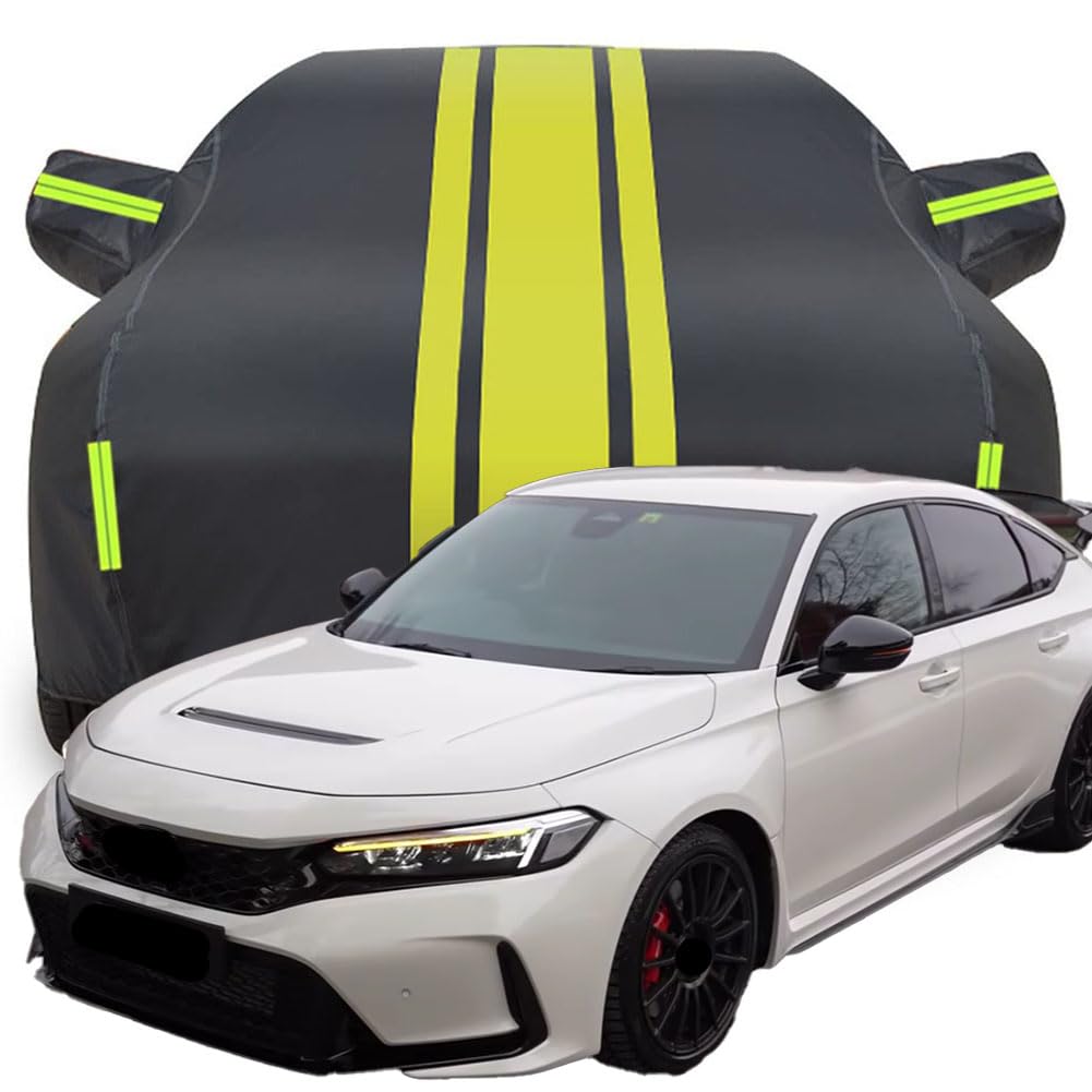 Vollgarage Autoabdeckung für Civic Type R 2023 2024 2025, Wasserdicht/Kratzfest/Uv-Schutz Autoplanen Garagen Hagelschutzplane,Yellow von MCDA