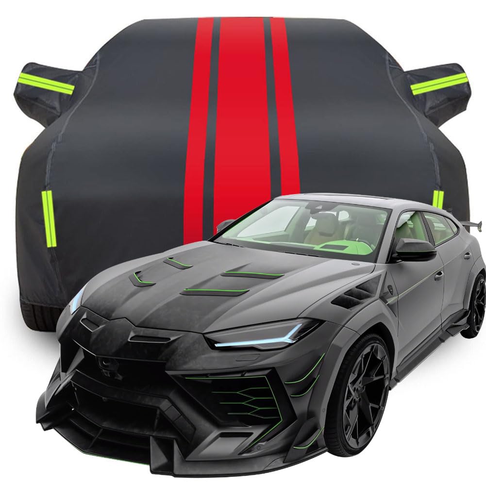 Vollgarage Autoabdeckung für Lamborghini Urus Venatus EVO S P900 MANSORY 2021-2023 2024 2025, Wasserdicht/Kratzfest/Uv-Schutz Autoplanen Garagen Hagelschutzplane,Red von MCDA