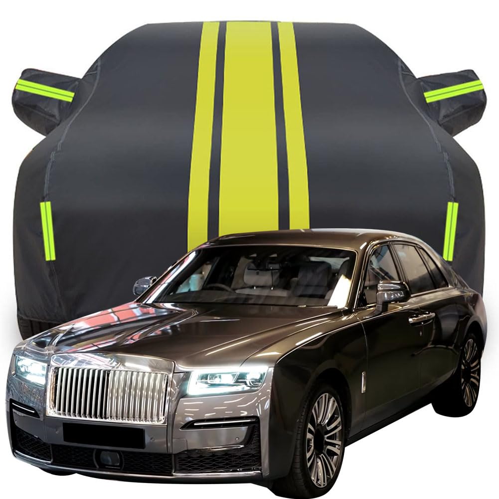 Vollgarage Autoabdeckung für Rolls-Royce Ghost 2023 2024 2025, Wasserdicht/Kratzfest/Uv-Schutz Autoplanen Garagen Hagelschutzplane,Yellow von MCDA