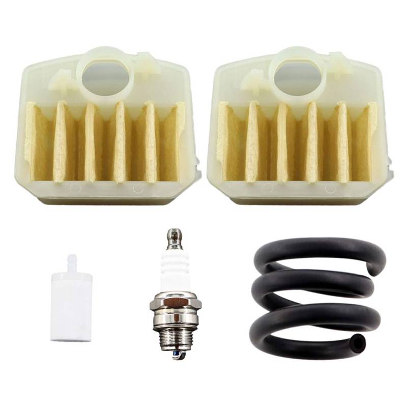 MCHNIC 2x Luftfilter mit Benzinfilter Benzinschlauch Zündkerze für Husqvarna 340 345 346 346XP 350 351 353 Kettensäge Motorsäge # 537024003 von MCHNIC