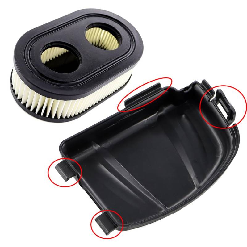 MCHNIC Luftfilterdeckel mit Luftfilter für Briggs & Stratton Serien 550E 550EX 575EX 550EX Eco-Plus 625E Rasenmäher Motoren Ersetzt # 595658 590548 798452 von MCHNIC