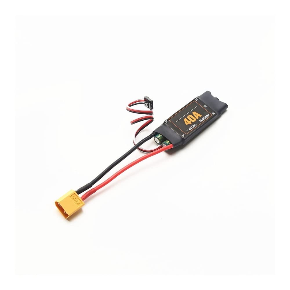 40A bürstenloser ESC V2-Motordrehzahlregler, kompatibel mit T-Rex 450 V2 Hubschraubern, Starrflügelflugzeugen, Booten, FPV-Quadrocoptern und Drohnen(SHORT 40A XT60 PLUG) von MCHkR