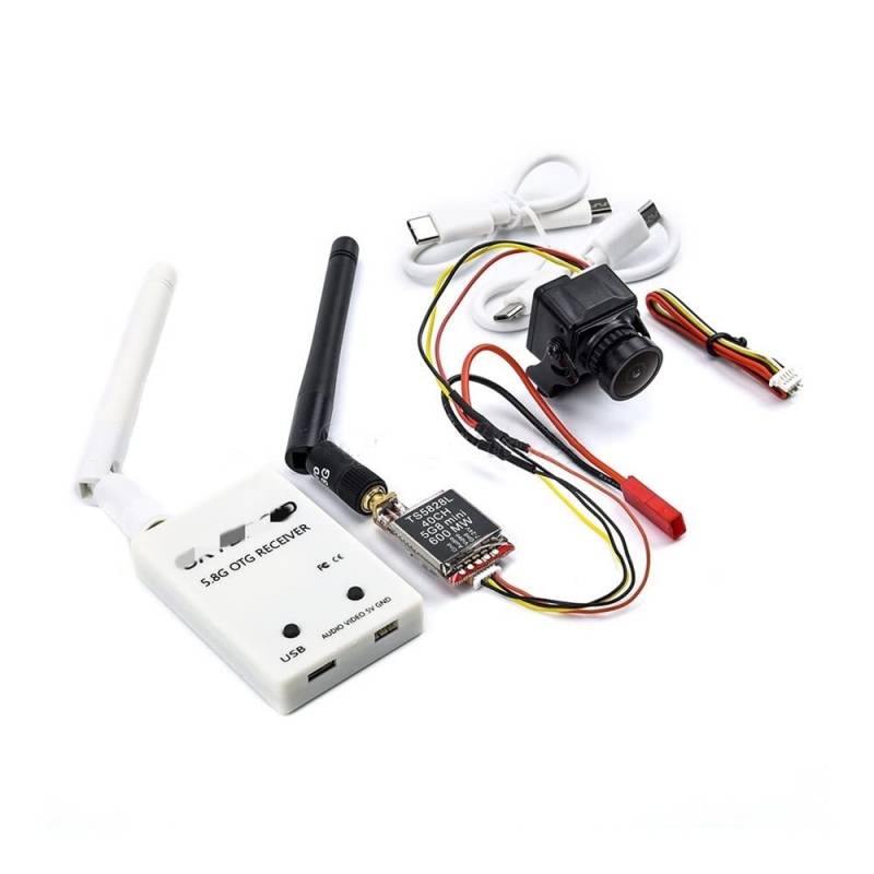 5,8G FPV Empfänger UVC Video Downlink für Android Telefon kompatibel mit TS5828 TS5828L 600mW Video Sender und 1200TVL Kamera FPV Combo für RC(UVC -TS5828L-1200TVL) von MCHkR