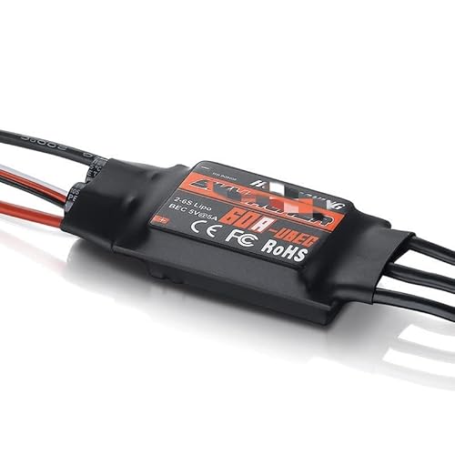 Bürstenloser ESC-Geschwindigkeitsregler mit UBEC, kompatibel mit SKYWALKER Serie 2-6S 12A 15A 20A 30A 40A 50A 60A für RC Quadcopter(60A) von MCHkR