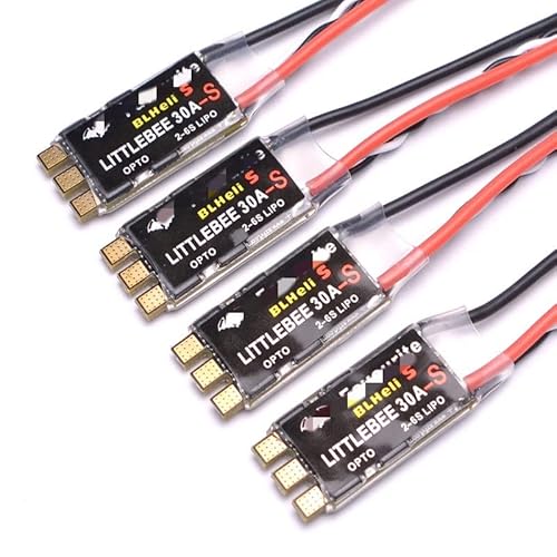 Für FVT LittleBee 30A-S ESC BLHeli_S OPTO 2-6S Kompatibel mit Multishot Oneshot42 und OneShot125(4PCS ESC) von MCHkR