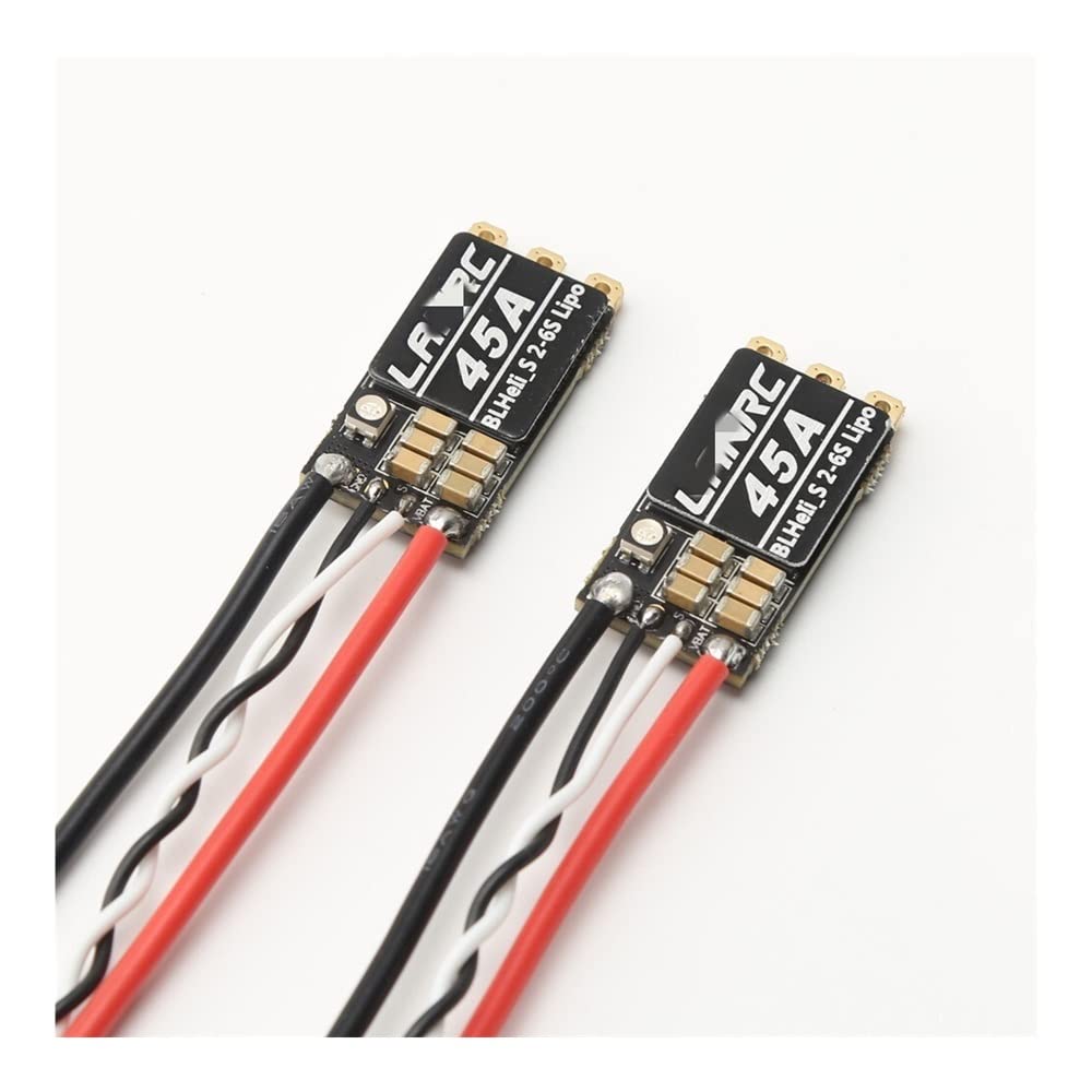 LANRC ESC35A 45A BLHeli_S 2-6S Lipo Elektronischer Geschwindigkeitsregler mit programmierbarer RGB-LED, kompatibel mit DShot 150 300 600 und ONESHOT125 für QAV RC FPV Quadcopter(2PCS 45A ESC) von MCHkR