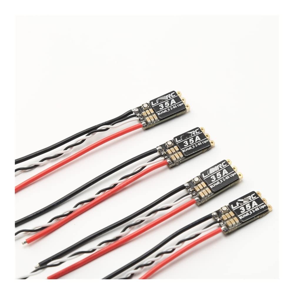 LANRC ESC35A 45A BLHeli_S 2-6S Lipo Elektronischer Geschwindigkeitsregler mit programmierbarer RGB-LED, kompatibel mit DShot 150 300 600 und ONESHOT125 für QAV RC FPV Quadcopter(4PCS 35A ESC) von MCHkR