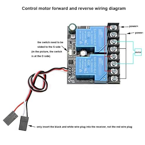 MCHkR 30A Dual-Wege-Relais-Schaltmodul für elektrische EIN-/Aus-Lichtsteuerung, kompatibel mit 12–80 V RC-Flugzeugmotor vorwärts und rückwärts von MCHkR