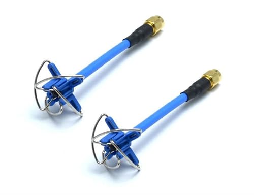 Rot-blaues 3dBi 4-blättriges Kleeblatt-Paar für 5,8 G FPV-Übertragung, kompatibel mit Aomway TX RX Kameradrohnen(2PCS BLUE) von MCHkR