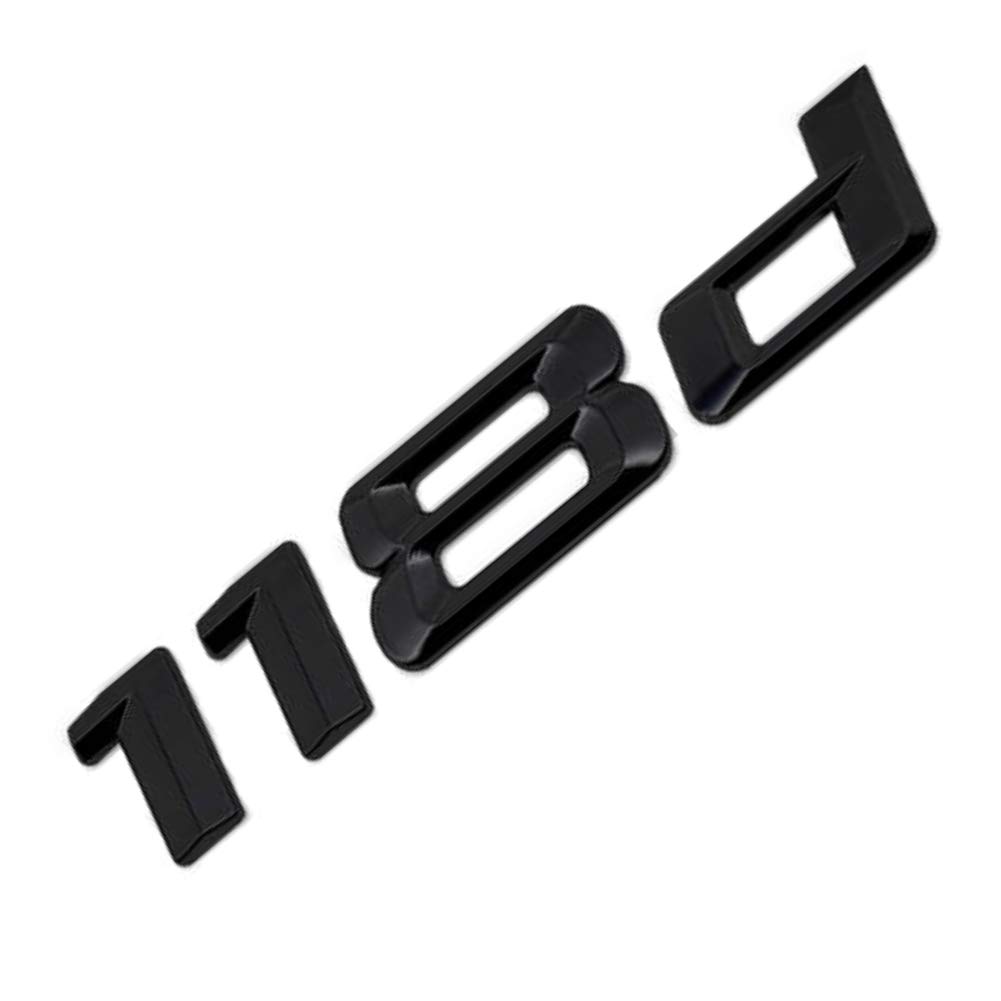 MCK Auto - 118d Schwarz glänzend Hecklogo hinten Emblem Tuning für E81 E82 E87 E88 F20 F21 F40 von MCK Auto