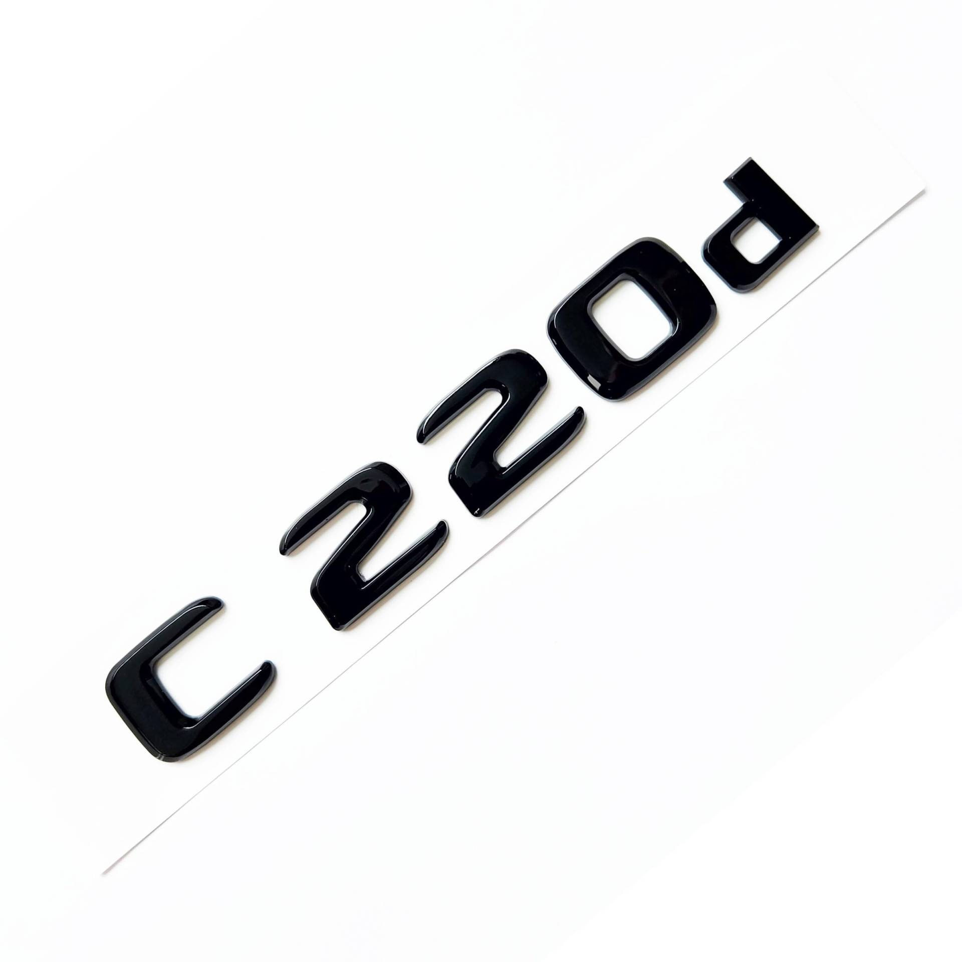MCK Auto - C220d schwarz glänzend vorne hinten Kotflügel schwarz Badge Logo Kofferraum Emblem Aufkleber Tuning von MCK Auto