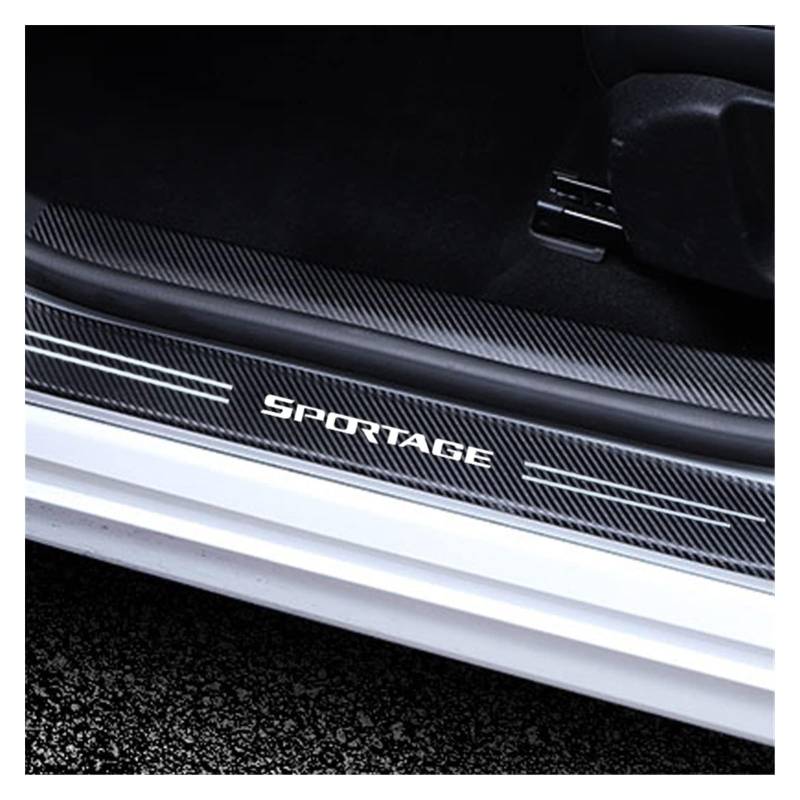 4 StüCk Auto Styling Kohlefaser Einstiegsleisten Kick Plates für KI-A Sportage 2021 2020 2019 2018-2011, Türschwelle Scuff Pedal Anti Scratch Schwellenabdeckung Schutz Trim Sticker Zubehör von MCLLDAO