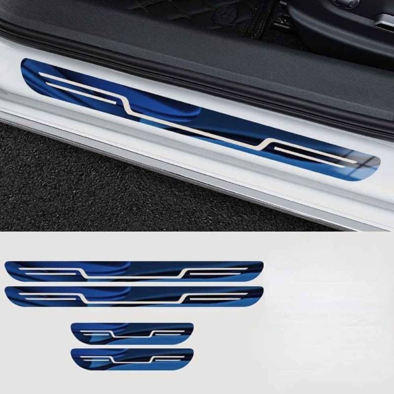 4 Stück Auto Edelstahl Einstiegsleisten Schutz für BMW X2 (U10) 2023 2024 2025, Edelstahl Aufkleber Kantenschutz Styling Tuning Zubehör(Blue),Blue von MCLLDAO