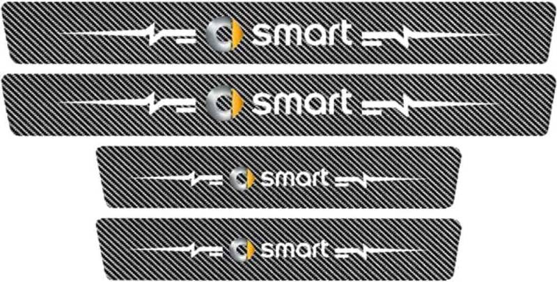 4 Stück Auto Kohlefaser Türschwelle Schutzstreifen für Smart Fortwo Forfour, Kohlefaser Trittschutz Einstiegsleisten Aufkleber Kratzschutzfolien Styling Zubehö von MCLLDAO