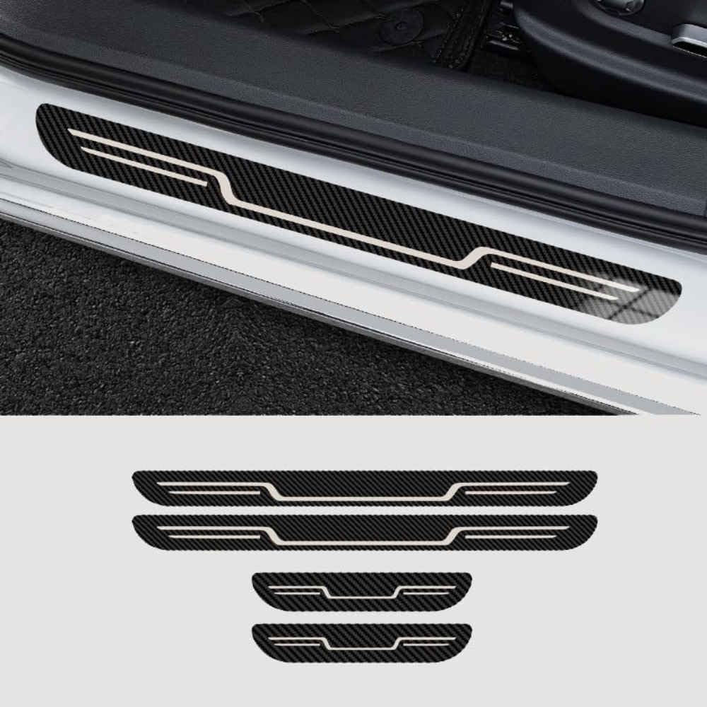 4 Stück Edelstahl Einstiegsleisten Schutz für Audi A6 C7 2010-2017, Einstiegsleisten Türschweller Beschützer Türschutzleisten Zierleisten Tür Sill Zubehör,Carbon Fiber Look-normal von MCLLDAO