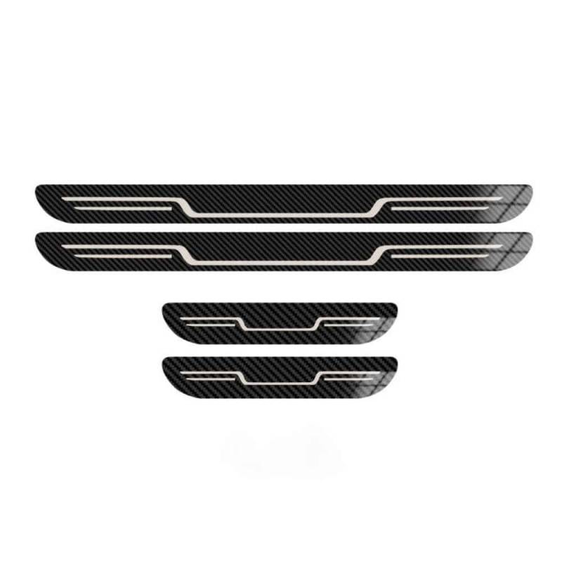 4 Stück Edelstahl Einstiegsleisten Schutz für VW Golf 7 GTI/GTD/TCR/R R-Line 2012-2020, Einstiegsleisten Türschweller Beschützer Türschutzleisten Zierleisten,Silver,Carbon Fiber Look-normal von MCLLDAO