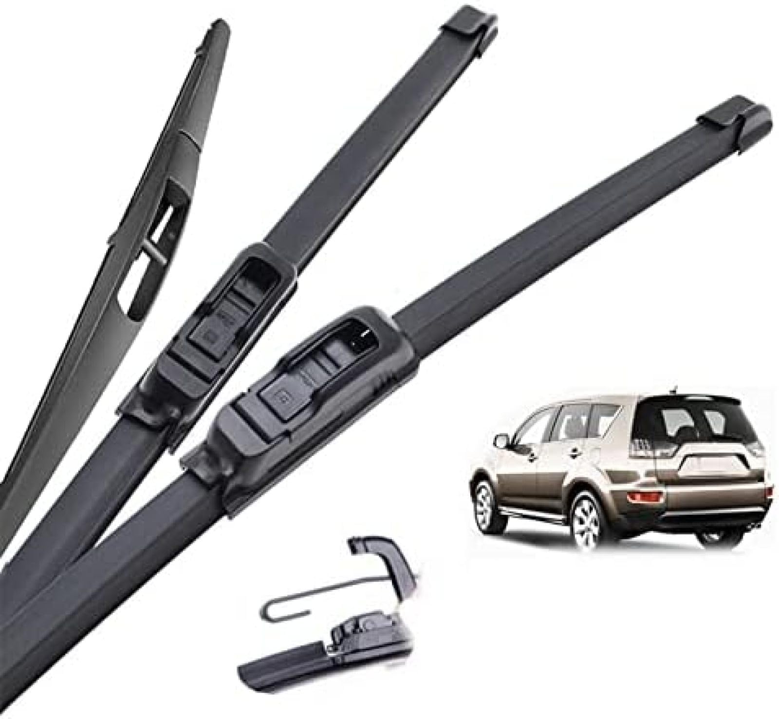 Auto-Windschutzscheiben-Scheibenwischerblätter, für Mitsubishi, für Outlander, Scheibenwischer vorne und hinten, 2007 2008 2009 2010 2011 2012 von MCLLDAO