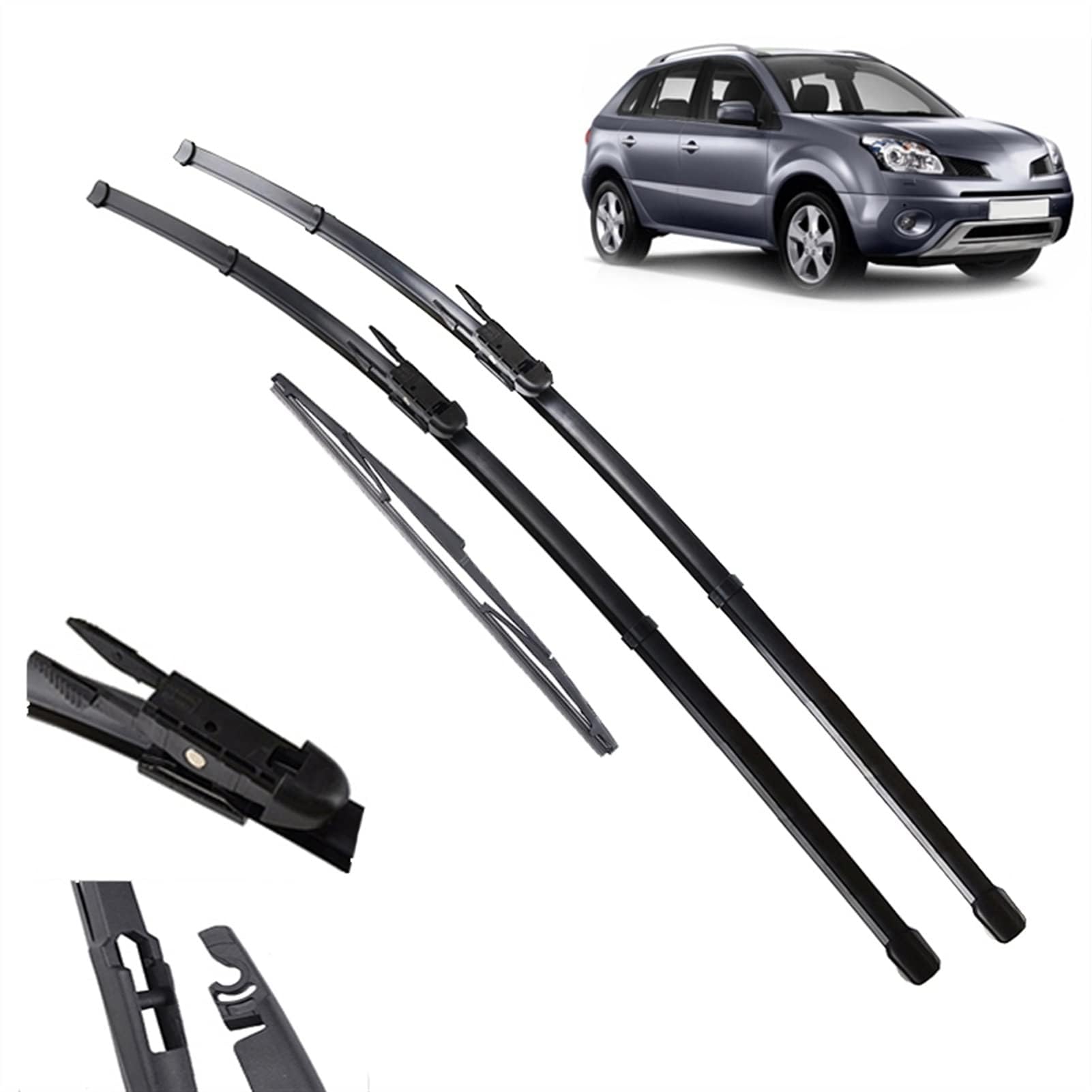 Für Renault Für Koleos MK1 2008–2015 Wischer Vorne Und Hinten Wischerblätter Set Windschutzscheibe Windschutzscheibe Fenster 24"+ 19" + 16" Scheibenwischer von MCLLDAO